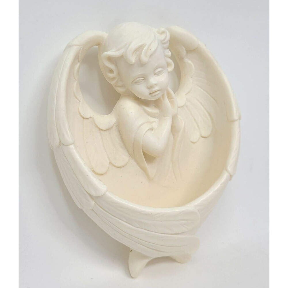 Cherub Baby Angel Wings Wall Pocket w\ Tags Ceramic Made in Italy MA-401 Art